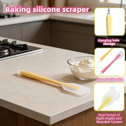 SAYUANVA Food-Grade Silicone Spatula Set - 2-Pack, Heat-Resistant & BPA-Free