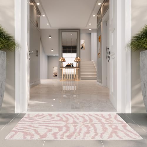 Safavieh Courtyard Collection 2' x 3'7" Ivory/Pink CY8444 Indoor/-Outdoor Non-Shedding Easy-Cleaning Patio Backyard Porch Deck Mudroom Area-Rug