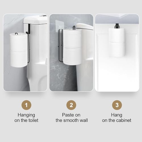 Over The Tank Toilet Paper Holder Wall Mount Black Holds 2 Rolls G:hold 2 Rolls Tissue