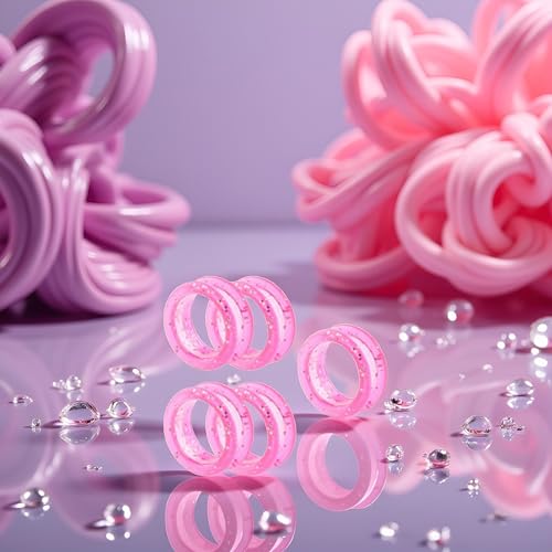 5Pcs Pink Silicone Scissors Finger Rings Grips for Hair Cutting Shears
