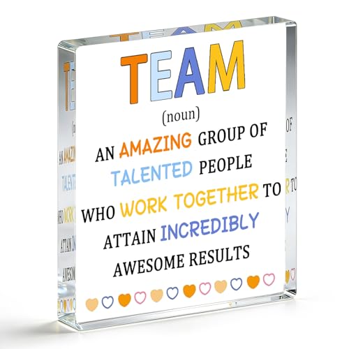 Team Appreciation Acrylic Plaque - Inspiring Desk Decor Gift