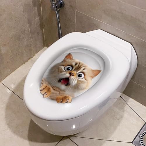 3D Squirrel Toilet Lid Decal - Waterproof Vinyl Bathroom Wall Sticker