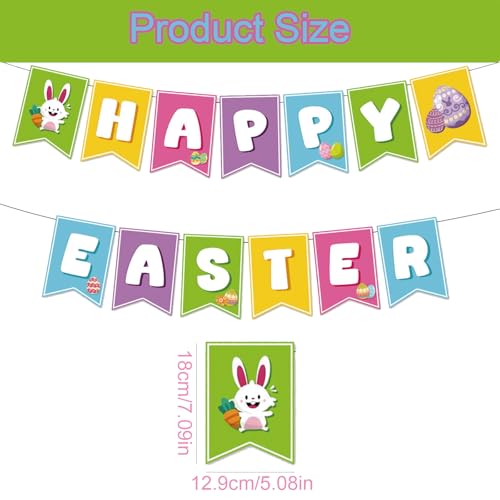 Happy Easter Banner for Party Decorations - Bunny & Egg Design