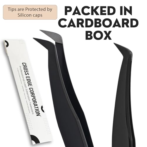 Fiber Tip Lash Tweezers for Eyelash Extensions - Stainless Steel