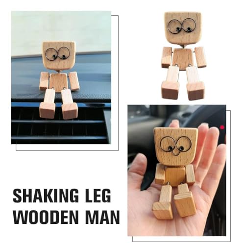 SnapMorph Shaking Wooden Man Figurine - White Doll with 12 Magnetic Faces