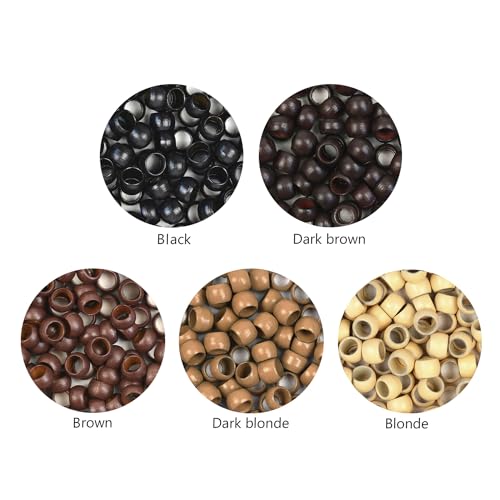 Black Micro Link Beads for Hair Extensions 3.0mm Copper Rings 200 Pcs