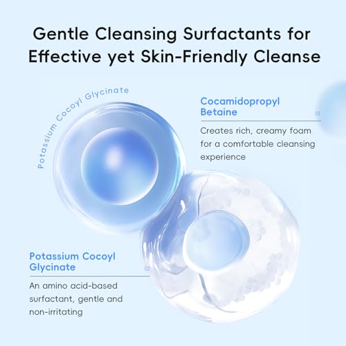 Easilydays Hyaluronic Acid & Collagen Facial Cleanser - Hydrating Amino Acid Gel-to-Foam Face Wash for Deep Cleansing and Oil Balance