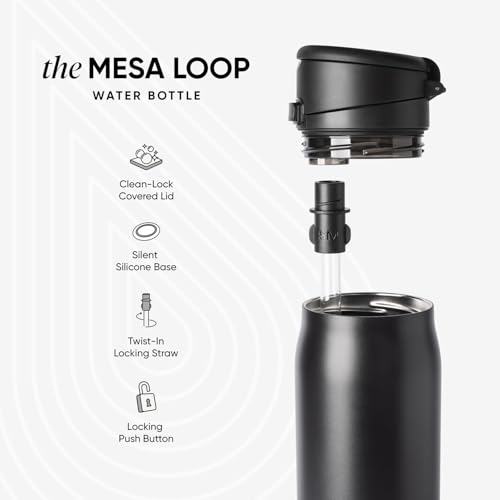 Simple Modern Halloween Mesa Loop Water Bottle with Straw | 24oz Cup Holder Friendly Insulated Stainless Steel Bottles for Travel, Sports and School | Spiderwebs