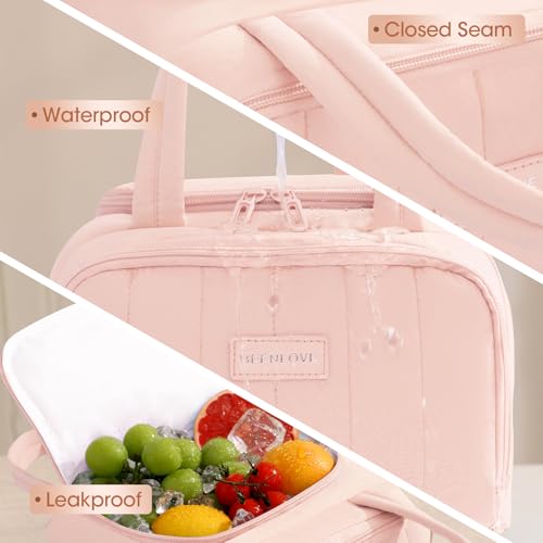 SODEER 7L Insulated Lunch Bag for Women - Leakproof Pink Cooler Tote