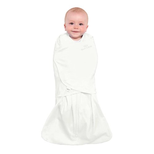 HALO 100% Cotton Sleepsack Swaddle - 3-Way Adjustable Wearable Blanket, TOG 1.5, Cream, Newborn 0-3 Months