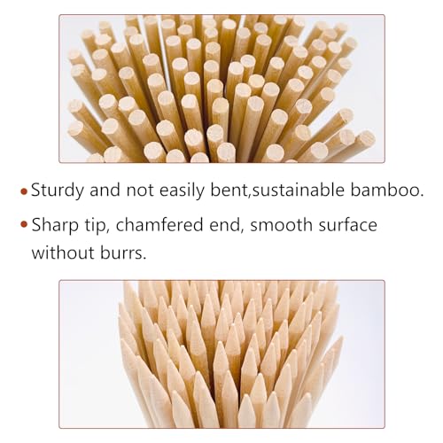 6" Natural Bamboo Skewers (100 PCS) - Eco-Friendly BBQ & Party Picks
