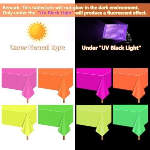 Fluorescent Neon Table Cloths - 4 Pack 51x86