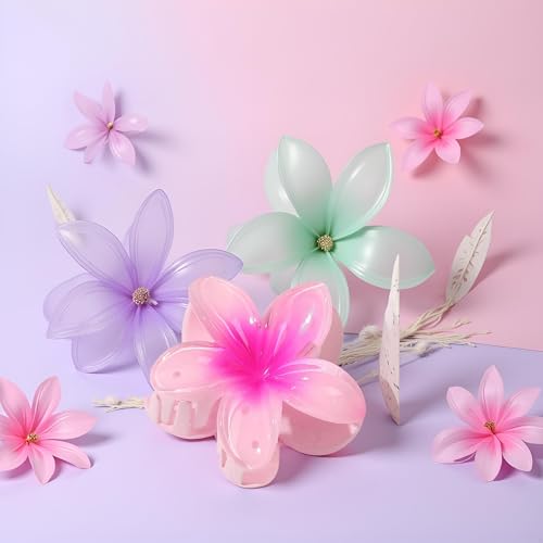 Purple Egg Flower Hair Claw Clip - Strong Hold Non-Slip Hair Accessory