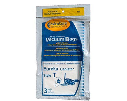 EnviroCare Micro Filtration Vacuum Dust Bags for Eureka T Canisters - 3 Pack