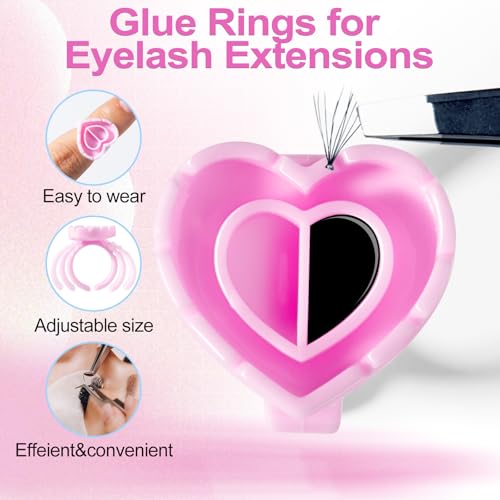 NXJ INFILILA Disposable Eyelash Extension Glue Rings 100PCS Heart Shape