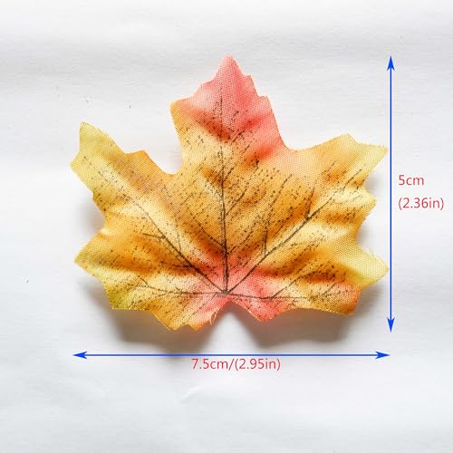 Luvhua 100 Pcs Odor-Free Artificial Maple Leaves - 16 Mixed Colors, 8cm