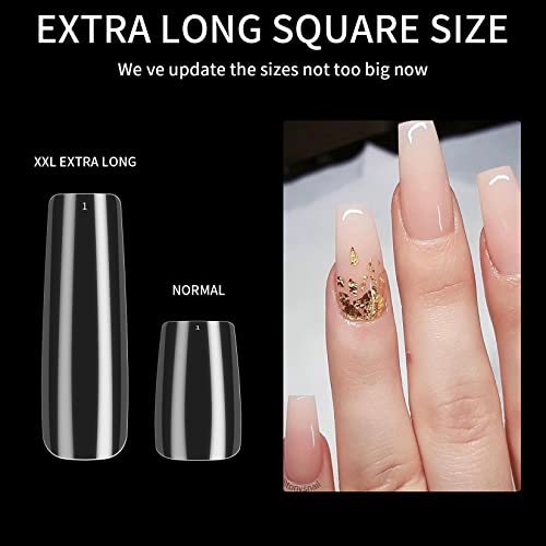 Clear Coffin Nail Tips 240 Pcs Full Cover False Acrylic Nails