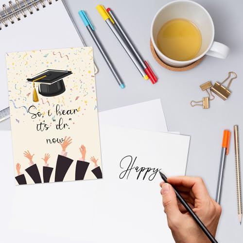 Humorous PhD Graduation Card for Doctoral Students - 8x5.3 Inch