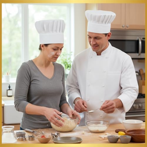Adjustable White Chef Hats - 2 Pack for Professional Cooking