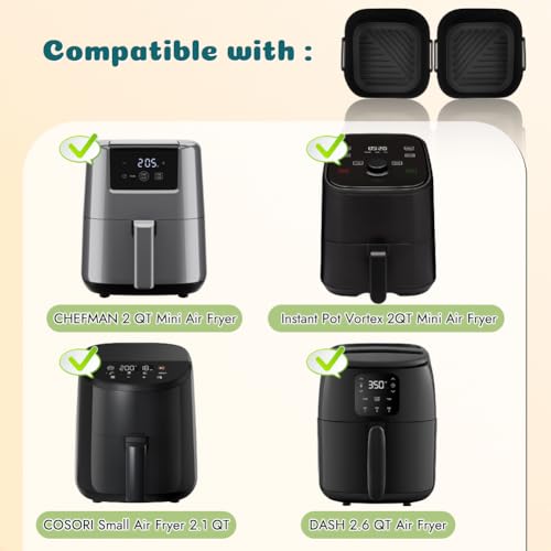 BYKITCHEN 5.5-inch Small Silicone Air Fryer Liners (2-Pack) for 1.5-3 QT