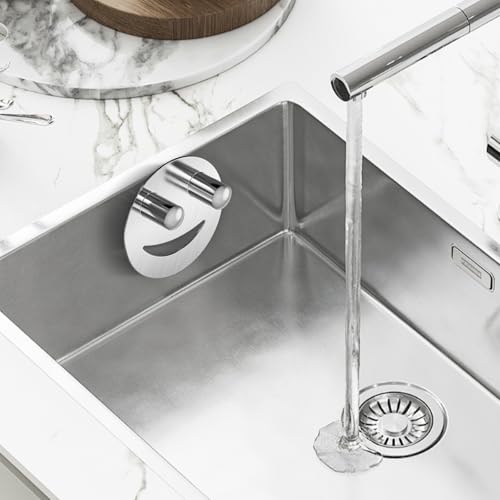 Yoshiky Stainless Steel Smiley Face Sponge Holder - Silver Sink Caddy