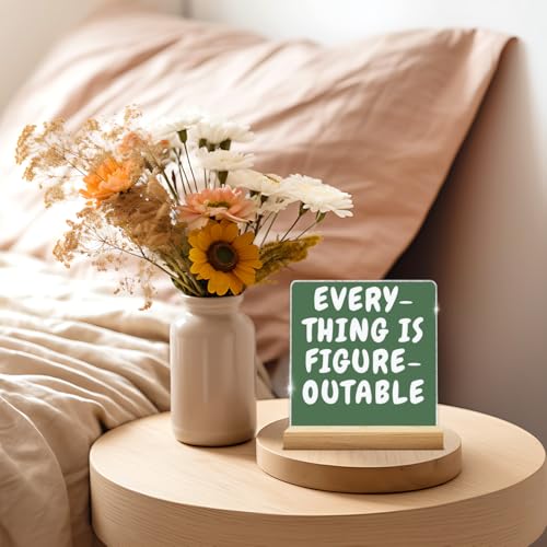 Sage Green Inspirational Desk Sign | 4x4 Acrylic Motivational Decor