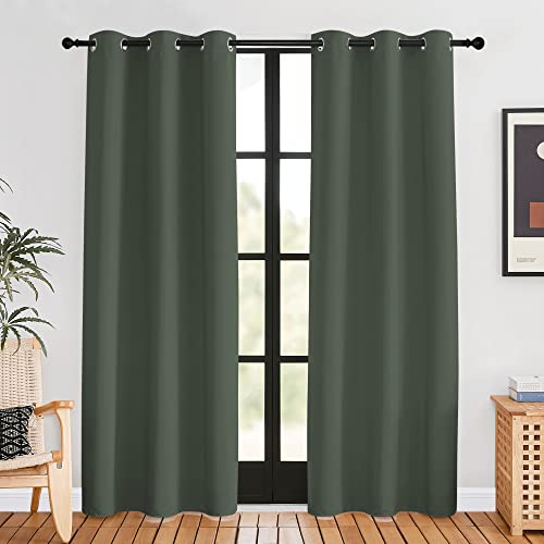 NICETOWN Thermal Insulated Blackout Curtains, Dark Mallard, 42x80, Set of 2