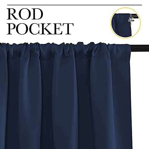 NICETOWN Blackout Curtains - Navy Thermal Insulated Drapes (42"x48", 2-Pack)
