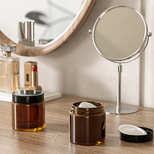 4 oz Glass Jars with Lids, 2 Pack Blue & Amber Small Leakproof Containers