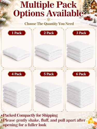 4 Pack Fluffy Fake Snow Blankets for Christmas Decorations - 3x8 Ft, Variation 4