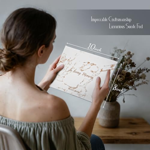 Funeral Guest Book - Elegant Leather Memory Book for Memorials