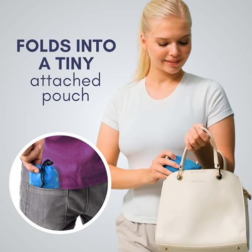 Ocean Blue Reusable Shopping Bag - 55 lbs Capacity, Folds Small