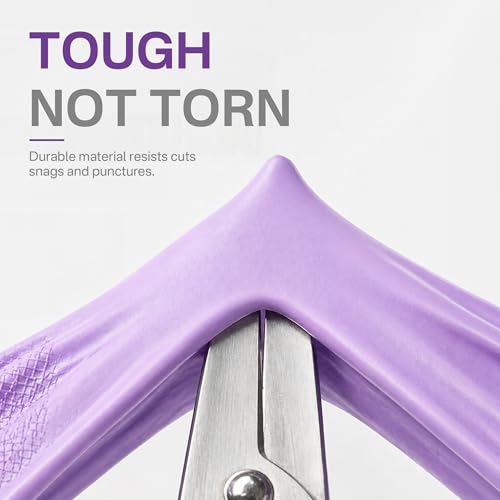 Gennethly Purple Medium Cleaning Rubber Gloves - Waterproof Non-Slip Cuff