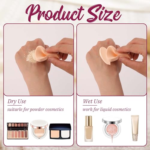 Sliverdew 12 Pcs Square Makeup Sponges Latex Foundation Puffs for Liquid Cream