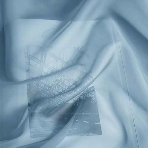 NICETOWN Stone Blue Sheer Curtains for Kids Room 2 Panels W42xL63 - Modern Window Treatment