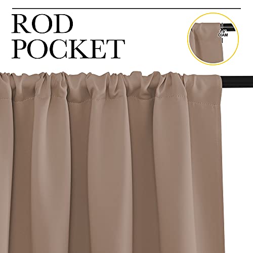 NICETOWN Blackout Curtains, 62" x 72" Cappuccino, 2 Panels