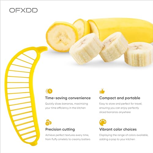 OFXDD Plastic Banana Slicer - Easy Cutter for Uniform Slices