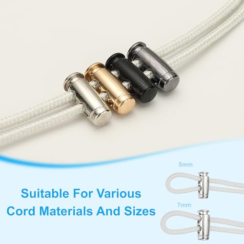 PATIKIL Metal Cord Locks 20Pcs 2-Hole Spring Toggles for Drawstrings