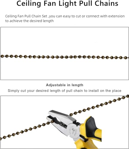 Bronze Ceiling Fan Pull Chain Set - 12 Inch Decorative Extenders