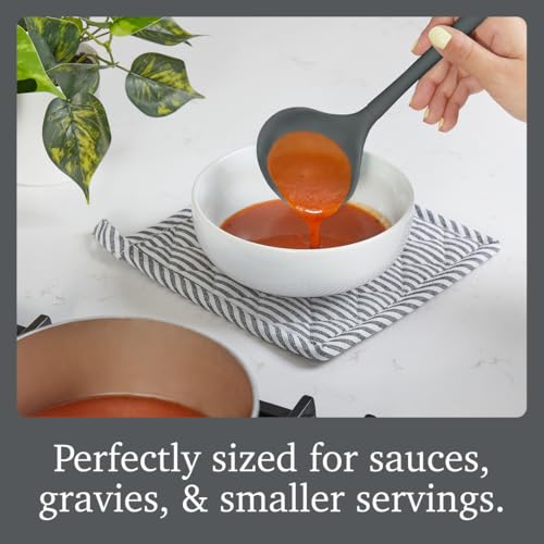 Tovolo Charcoal Small Silicone Ladle - Heat Safe, BPA Free, Dishwasher Safe for Sauces & Soups