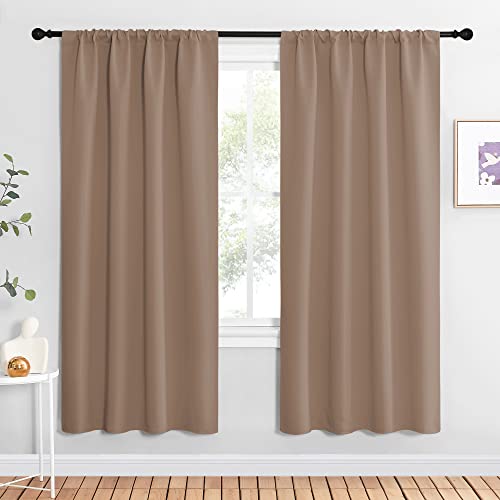 NICETOWN Blackout Curtains - 42x72 Inch Thermal Insulated Drapes, Cappuccino