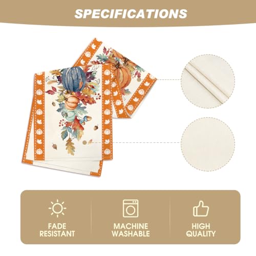 Artoid Mode 13x60 Inch Fall Table Runner Orange Polyester Home Decor