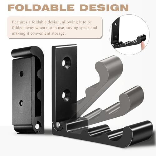 OHIYO Wave Black Heavy Duty Wall Hooks, Space-Saving Aluminum Mounts for Coats & Bags
