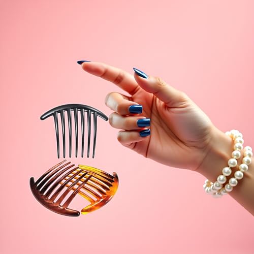 Plastic Hair Side Combs 3-Pack French Twist Tortoise Styling Tools