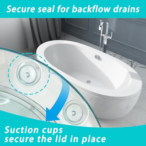 6.1 Inch Bathtub Overflow Drain Cover Plug - 2 Pack Transparent PVC