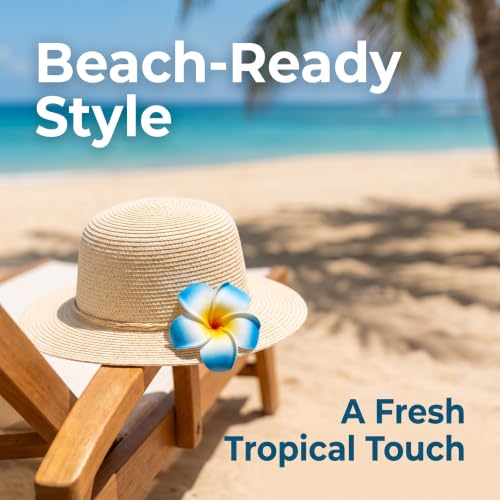 10 Pcs Colorful Plumeria Flower Hair Clips Hawaiian Beach Accessories