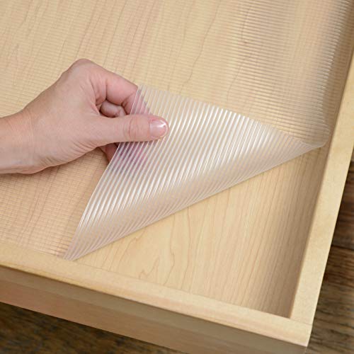 Con-Tact Premium Non-Adhesive Shelf & Drawer Liner, 20" x 4' Ribbed Clear