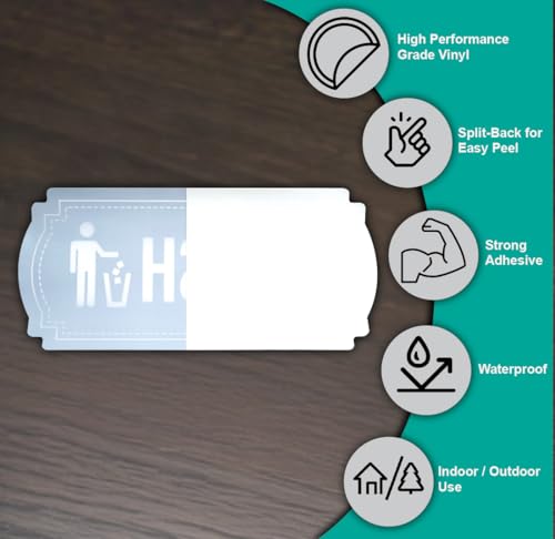 Premium Vinyl Recycling and Trash Stickers - 2 Pack Decals for Bins