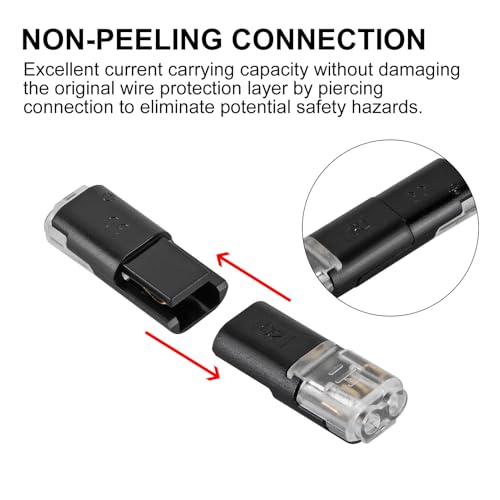 DORHEA 5Pcs 2-Pin LED Light Strip Connectors with Locking Buckle