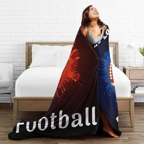 Football Throw Blanket - Soft Flannel Fleece Sports Bedding (50"x40")